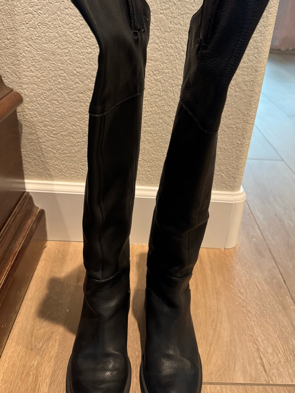 Enzo Angiolini Black Over-the-Knee Leather Boots